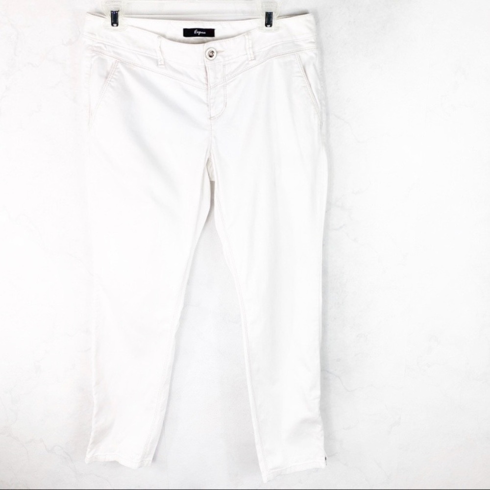 [Express] Classic White Moto Pants